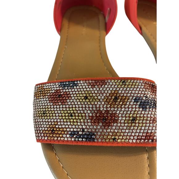 Adiama Orange Sparkly Floral Sandals Size 7.5 - Picture 2 of 4